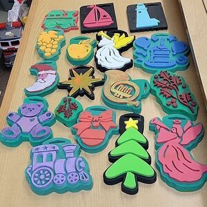 Lot of 17 Christmas Chunky Foam Stamps